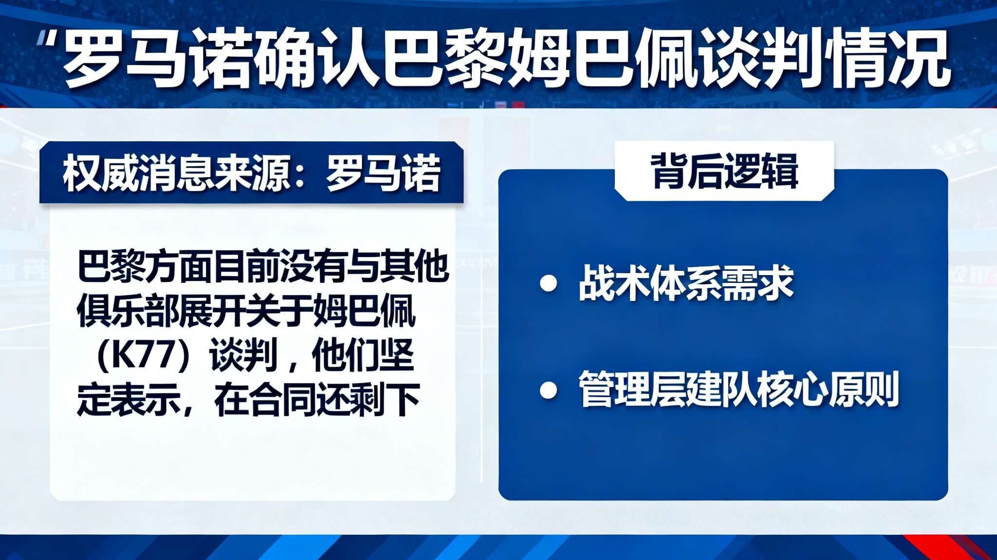 罗马诺:巴黎不卖K77;阿森纳将另寻目标但今夏肯定会补前场 罗马诺:巴黎不卖K77;阿森纳将另寻目标但今夏肯定会补前场